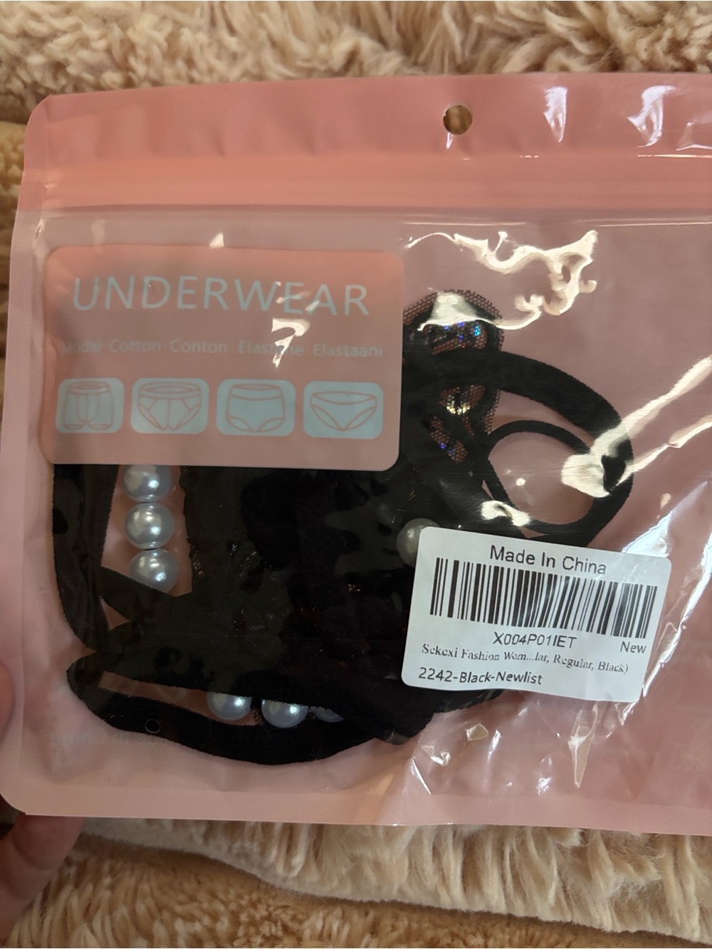 Black Pearl-Accent Women's Underwear - Brand